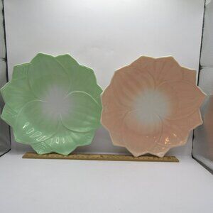 Two Anchor Hocking Fire-King  Lotus Flower Plates